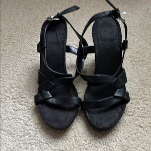 Target Black Strappy Sandals with Mid Heel